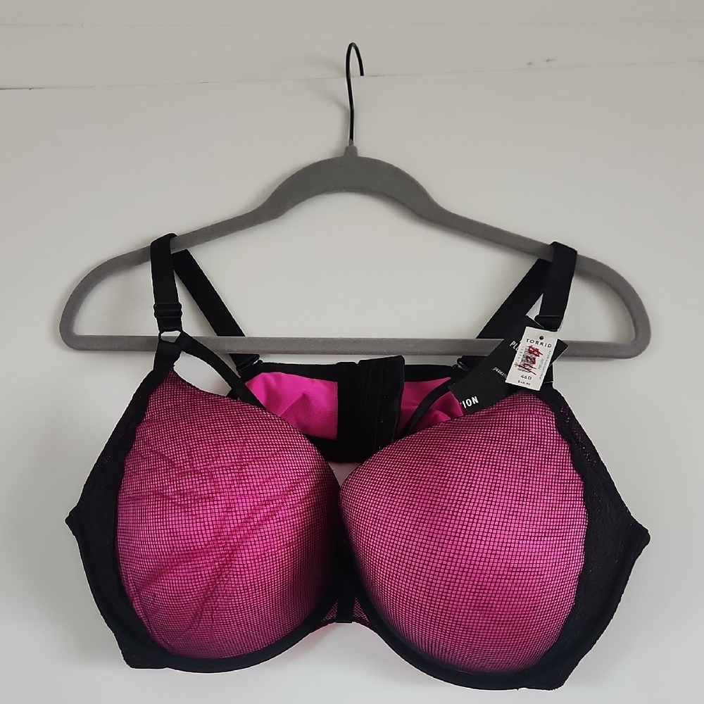 Pink and Black Women's Bra